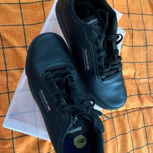 Reebok Black Leather Sneakers